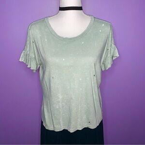 American Eagle Sage Green Distressed Top